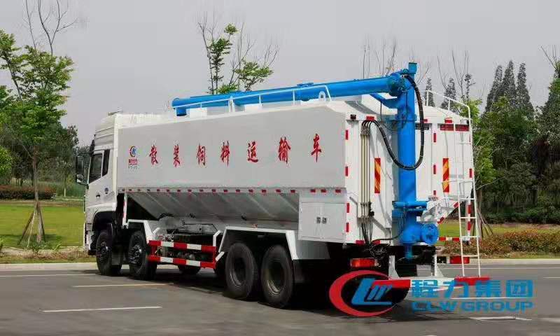 程力東風(fēng)天龍前四后八飼料車(chē)側(cè)面圖